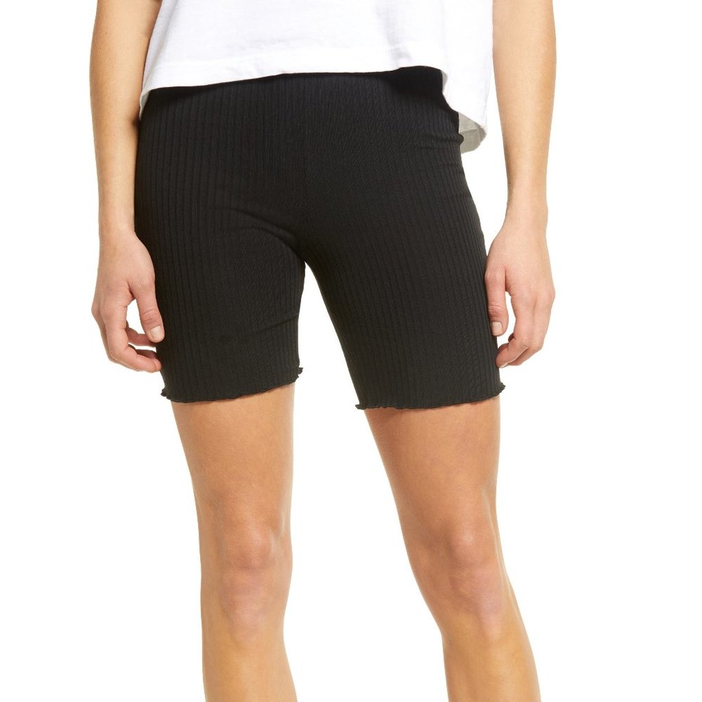 NWT Women's Bp. Ribbed Bike‎ Shorts, Size XX-Small - Black 3783